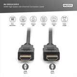 Digitus HDMI High Speed tilslutningskabel, med Ethernet, Full HD 1080i/p Sort