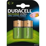 Duracell Ultra C Genopladeligt batteri Nikkel-Metalhydrid (NiMH) Genopladeligt batteri, C, Nikkel-Metalhydrid (NiMH), 1,2 V, 2 stk, 2200 mAh