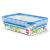 Emsa 508539 enhed til madopbevaring Rektangulær Kasse 0,8 L Transparent 8 stk, Boks gennemsigtig/Blå, Kasse, Rektangulær, 0,8 L, Transparent, Tyskland, 135 mm