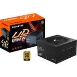 GIGABYTE UD850GM enhed til strømforsyning 850 W 20+4 pin ATX ATX Sort, PC strømforsyning Sort, 850 W, 100 - 240 V, 50/60 Hz, 12 A, 6 A, Aktiv