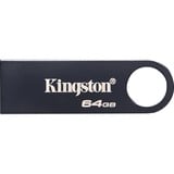 Kingston DataTraveler 64 GB SE9 G3 – Mørk nikkelfarvet, USB-stik mørk grå, 64 GB, USB Type-A, 3.2 Gen 1 (3.1 Gen 1), 220 MB/s, Uden hætte, Sort