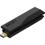 MSI BE6500 WiFi7 USB Stick - Dongle WLAN 2880 Mbit/s, Wi-Fi-adapter Sort, Trådløs, USB, WLAN, Wi-Fi 7 (802.11be), 2880 Mbit/s, Sort