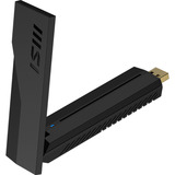 MSI BE6500 WiFi7 USB Stick - Dongle interface-kort/adapter USB 3.2 Gen 1 (3.1 Gen 1), Wi-Fi-adapter Sort, USB Type-A, USB 3.2 Gen 1 (3.1 Gen 1), Hanstik, Sort, 111 mm, 33 mm