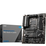 MSI PRO B660-A DDR4 bundkort Intel B660 LGA 1700 ATX Intel, LGA 1700, Intel® Celeron®, Intel® Pentium® Gold, DDR4-SDRAM, 128 GB, 2133,2666,3200,3600,4800 Mhz