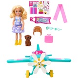 Mattel Chelsea Can Be...-flydukke og legesæt, fly med 2 sæder med en roterende propel og 7 stk. tilbehør fly med 2 sæder med en roterende propel og 7 stk. tilbehør, Mode dukke, Hunstik, 3 År, Pige, 105 mm, 250 g