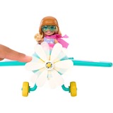 Mattel Chelsea Can Be...-flydukke og legesæt, fly med 2 sæder med en roterende propel og 7 stk. tilbehør fly med 2 sæder med en roterende propel og 7 stk. tilbehør, Mode dukke, Hunstik, 3 År, Pige, 105 mm, 250 g
