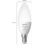 Philips Hue Kerte - E14 pærer - 2-pak, LED-lampe Philips Hue White and Color ambiance Kerte - E14 pærer - 2-pak, Smart pære, Hvid, Bluetooth/Zigbee, Integreret LED, E14, 2000 K