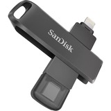 SanDisk iXpand USB-nøgle 64 GB USB Type-C / Lightning 3.2 Gen 1 (3.1 Gen 1) Sort, USB-stik Sort, 64 GB, USB Type-C / Lightning, 3.2 Gen 1 (3.1 Gen 1), Svirvel, Beskyttelse af adgangskode, Sort