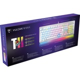 Turtle Beach Vulcan II Max tastatur Spil USB Tysk Hvid, Gaming-tastatur Hvid/gennemsigtig, DE-layout, TITAN II Optisk Rød, Fuld størrelse (100 %), Ledningsført, USB, Optomekanisk nøglekontakt, RGB LED, Hvid