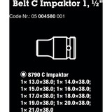 Wera 05004580001 stiksæt Topnøglesæt Sort, Topnøglesæt, 1/2", Metric, 9 hoved(er), 13,14,15,16,17,18,19,20,21 mm, 230 mm