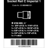 Wera Møtrik-magnetliste C Imperial 1 Sæt med topnøgleindsatser 1/2", tommer Sort/Grøn