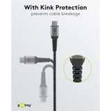 goobay USB-C Hurtigoplader Nano, PD, GaN, 65 Watt, USB-C Tekstil Kabel Sort