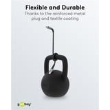 goobay USB-C Hurtigoplader Nano, PD, GaN, 65 Watt, USB-C Tekstil Kabel Sort