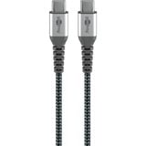goobay USB-C Hurtigoplader Nano, PD, GaN, 65 Watt, USB-C Tekstil Kabel Sort