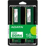 ADATA AD4U320016G22-DTGN hukommelsesmodul 32 GB 2 x 16 GB DDR4 288-pin DIMM Grøn, 32 GB, 2 x 16 GB, DDR4, 3200 MHz, 288-pin DIMM
