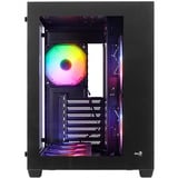 Aerocool Dryft Midi Tower Sort, Towerkabinet Sort, Midi Tower, PC, Sort, ATX, micro ATX, Mini-ITX, SPCC, Hærdet glas, Spil