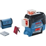 Bosch GLL 3-80 C Professional Linjeniveau 30 m, Kryds- & linjelaser Blå/Sort, 30 m, 0,2 mm/m, 4°, 120 m, Horisontal/vertikal, Rød