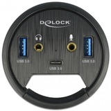 DeLOCK 62794 interface hub USB 3.2 Gen 1 (3.1 Gen 1) Type-A 5000 Mbit/s Sort, USB hub USB 3.2 Gen 1 (3.1 Gen 1) Type-A, 3.5mm, USB 3.2 Gen 1 (3.1 Gen 1) Type-A, USB 3.2 Gen 1 (3.1 Gen 1) Type-C, 5000 Mbit/s, Sort, 1,5 m, Kina