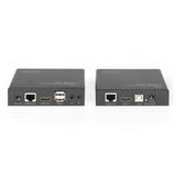 Digitus 4K HDBaseT 2.0 HDMI KVM Extender Sæt, HDMI-udvidelse forlænger Sort