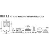 High Peak Tunnel telt Torri 4.0 mørk grå/Grøn
