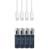 MediaRange USB-C Li-Ion batteri, Mignon AA I 1.5V | 500 mAh, pakke med 4 
