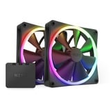 NZXT F140 RGB TWIN Computerkabinet, Processor Ventilator 14 cm Sort 2 stk, Sag fan Sort, Ventilator, 14 cm, 500 rpm, 1800 rpm, 32,5 dB, 24,85 kubikfod/min.