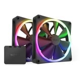 NZXT F140 RGB TWIN Computerkabinet, Processor Ventilator 14 cm Sort 2 stk, Sag fan Sort, Ventilator, 14 cm, 500 rpm, 1800 rpm, 32,5 dB, 24,85 kubikfod/min.