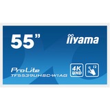 iiyama ProLite TF5539UHSC-W1AG computerskærm 139,7 cm (55") 3840 x 2160 pixel 4K Ultra HD LED Berøringsskærm Multibruger Hvid, Offentlig visning Hvid, 139,7 cm (55"), 3840 x 2160 pixel, 4K Ultra HD, LED, 8 ms, Hvid