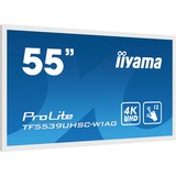 iiyama ProLite TF5539UHSC-W1AG computerskærm 139,7 cm (55") 3840 x 2160 pixel 4K Ultra HD LED Berøringsskærm Multibruger Hvid, Offentlig visning Hvid, 139,7 cm (55"), 3840 x 2160 pixel, 4K Ultra HD, LED, 8 ms, Hvid