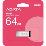 ADATA UR350 USB-nøgle 64 GB USB Type-A 3.2 Gen 1 (3.1 Gen 1) Sort, USB-stik nikkel/Sort, 64 GB, USB Type-A, 3.2 Gen 1 (3.1 Gen 1), 100 MB/s, Uden hætte, Sort