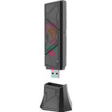 ASUS ROG USB-BE92 Wifi 7 BE6500 Tri-Band USB Adapter WLAN 6500 Mbit/s, Netværkskort antracit, Trådløs, USB, WLAN, Wi-Fi 7 (802.11be), 6500 Mbit/s, Sort