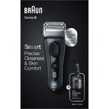 Braun Series 8 8453cc Folie shaver Trimmer Sort, Grå Blå-grå/Sølv, Folie shaver, Sort, Grå, Batteri, 60 min., 1 t, 5 min.