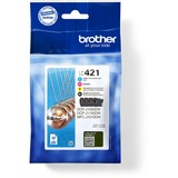 Brother LC-421VAL PagePack 4 stk Original Standard udbytte Sort, Blå, Magenta, Gul, Blæk Standard udbytte, 200 Sider, 200 Sider, 4 stk, Multipakke