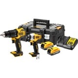 DEWALT POWERSTACK batteri-kombipakke DCK2062E2T, 18Volt, med slagboremaskine, Slagborer skruemaskine Gul/Sort