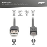 Digitus USB 2.0 tilslutningskabel USB-A > USB-C Sort