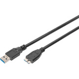 Digitus USB 3.2 Gen 1 tilslutningskabel USB-A > Micro USB-B Sort