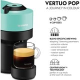 Krups Vertuo Pop XN9204 Fuld-auto Kapsel kaffemaskine 0,56 L, Kapsel maskine Sort/Mynte, Kapsel kaffemaskine, 0,56 L, Kaffekapsel, 1500 W, Sort, Mintfarve