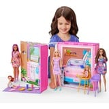 Mattel Barbies feriedukkehus med -dukke, 4 legeområder og 11 stk. dekorationstilbehør, Baggrund 4 legeområder og 11 stk. dekorationstilbehør, 3 År