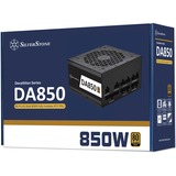 SilverStone DA850-G enhed til strømforsyning 850 W 20-pin ATX ATX Sort, PC strømforsyning Sort, 850 W, 90 - 264 V, 47 - 63 Hz, Aktiv, 110 W, 846 W