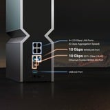 TP-Link Archer BE800 trådløs router Multi-Gigabit Ethernet Tri-band (2,4 GHz/5 GHz/6 GHz) Sort, Rustfrit stål, Mesh router Wi-Fi 7 (802.11be), Tri-band (2,4 GHz/5 GHz/6 GHz), Ethernet LAN, Sort, Rustfrit stål, Bordplade router
