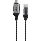 goobay Ethernet-adapterkabel USB-C 3.2 Gen2 > RJ-45, Slim Sort/grå
