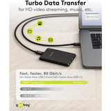 goobay USB4 Version 2.0 Kabel, USB-C stik > USB-C stik, 80Gbit/s Sort