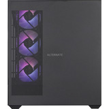 ALTERNATE Custom PC Series • Red Thunder Elements, Gaming PC Sort/gennemsigtig