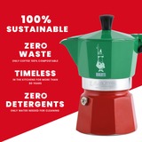 Bialetti 0005323 manuel kaffemaskine Moka gryde 0,24 L Grøn, Rød, Hvid, Espressomaskine Grøn/Rød, Moka gryde, 0,24 L, Grøn, Rød, Hvid, Aluminium, 3 kopper, Termoplast