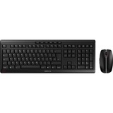 CHERRY Stream Desktop Recharge tastatur Mus inkluderet Universel RF trådløst QWERTY UK engelsk Sort, Desktop sæt Sort, Layout i Storbritannien, SX teknologi, Fuld størrelse (100 %), Trådløs, RF trådløst, QWERTY, Sort, Mus inkluderet