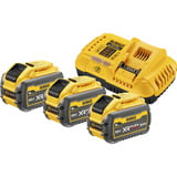 DEWALT XR FLEXVOLT batteri startkit DCB118X3, inkl. 3x batteri 54 Volt 3Ah, Sæt Gul/Sort