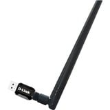 D-Link DWA-137 netværkskort WLAN, Wi-Fi-adapter Sort, Ledningsført, USB, WLAN, Wi-Fi 4 (802.11n), Sort