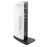 DeLOCK 87771 dockingstation Ledningsført Sort, Hvid, Docking station Sort/Hvid, Ledningsført, 3,5 mm, 10,100,1000 Mbit/s, Sort, Hvid, 2560 x 1440 pixel, 100 - 240 V