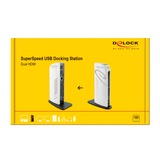 DeLOCK 87771 dockingstation Ledningsført Sort, Hvid, Docking station Sort/Hvid, Ledningsført, 3,5 mm, 10,100,1000 Mbit/s, Sort, Hvid, 2560 x 1440 pixel, 100 - 240 V