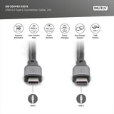 Digitus USB4 Gen 2x2 kabel, USB-C stik > USB-C stik, 20 Gbit/s Sort/grå